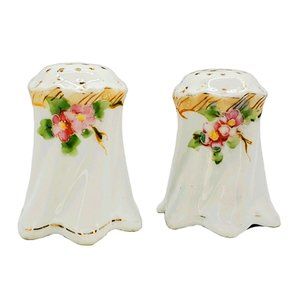 Antique Hand Painted Nippon Salt & Pepper Floral